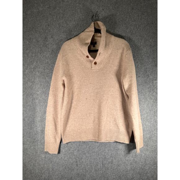 J Crew Sweater‎ Men Medium Brown Lambswool shawl-collar Preppy Heritage Pullover - Picture 1 of 9